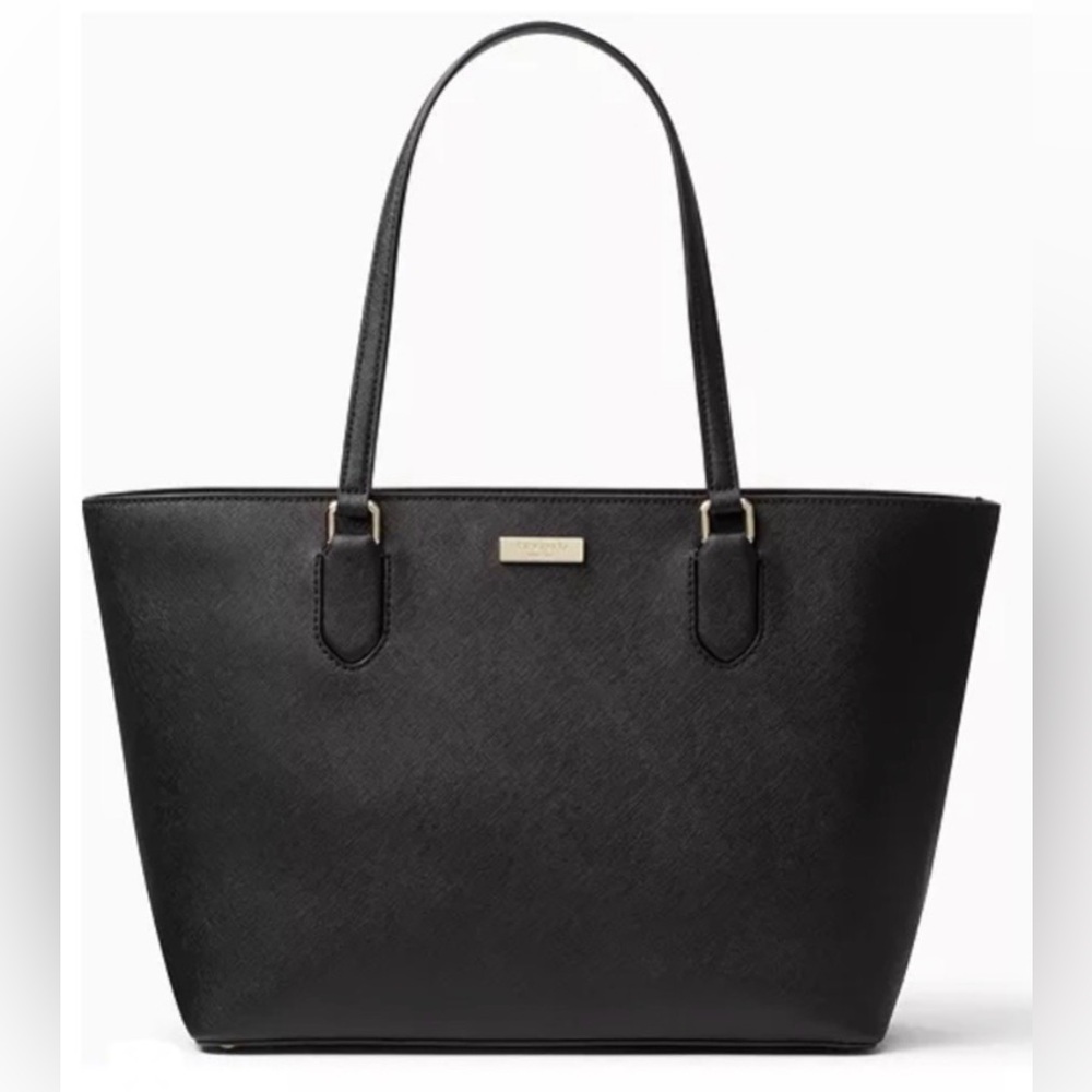 Kate Spade Laurel Way Dally Black Saffino Leather Tote Bag